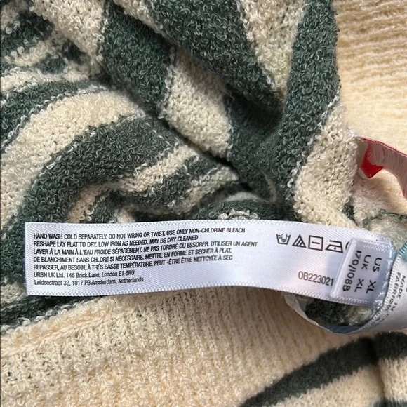 Free People Green and Cream Striped Wide Leg Pants - Picture 13 of 13